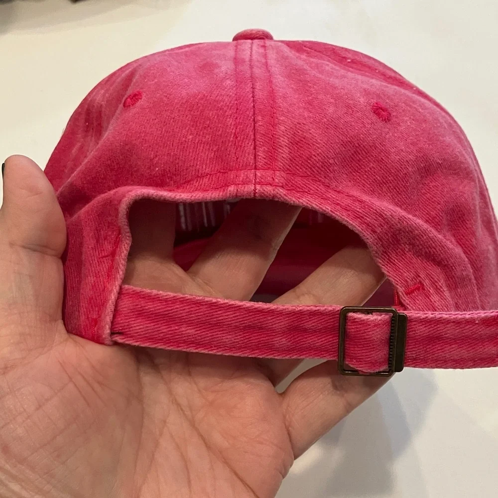 Floral Embellished Pink Baseball Cap